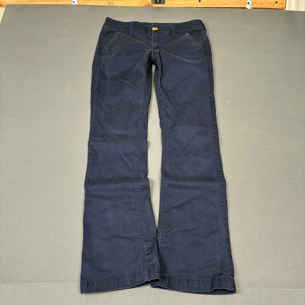 Y2K American Eagle Navy Blue Kick Boot Chino Pants Women's Size 28x29
